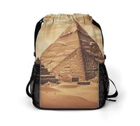 MUSM Vintage Great Egyptian Pyramid Drawstring Backpack，Deluxe Stylish Large-Capacity Gym Bag,Lightweight Waterproof Travel Sackpack,for Women&Men