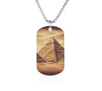 MUSM Vintage Great Egyptian Pyramid Pendant Necklace,Simple Trendy Unique Necklace,Personalized Fade Free Pendant,Titanium Steel Chain for Daily Wear And Holiday Gift