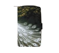 MUSM White Peacock_78030696 Leather Wallet，Bifold Clutch Billfold，Large Capacity Luxury Wallets for Everyday Use