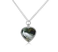 MUSM White Peacock_78030696 Pet Urn Necklace，Personalized Dog/Cat Cremation Jewelry Keepsake，Pet Heart Urn Necklace Memorial for Dog's Cat's Ashes