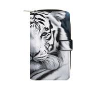 MUSM White Tiger Leather Wallet，Bifold Clutch Billfold，Large Capacity Luxury Wallets for Everyday Use
