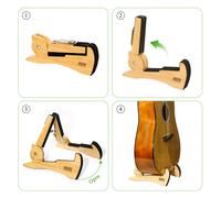 MUSO Folded Guitar Stand, Natural Wood, Rabbit-Shape, Lightweight and