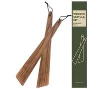 Muso Wood 12" Acacia Wood Spatula for Cooking, Small Wood Flipper, Non-Stick Spatula Set, Egg Scraper, Multi-Purpose Spatulas for Flipping, Serving, Scraping & Turning (Set of 2)