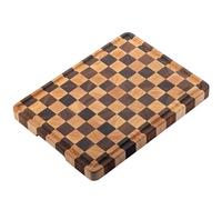 Muso Wood Large End Grain Cutting Borad 16x12 In, Checkered Cutting Board with Feet, Made from Acacia and Rubberwood, Chopping Board For Kitchen with Juice Groove Handles