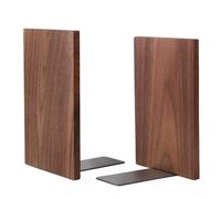 Muso Wood Walnut Bookends for Heavy Books, Wooden Book Ends for Shelves, Non-Skid Bookends for Office Home Desk 7.1 "x4.7 x4.1(1 Pair)