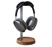 muso wood Walnut Headphone Stand, Universal Headset Stand with Storage Base, Wood Desktop Headphone Holder for Gaming Headset and Music Headset