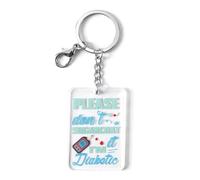 musoeica Funny Diabetic Joke Pun For People, Diabetic Awareness Keychain, Patients Gifts, Christmas Birthday Present, Medical Alert Keyring Gift for Her or Him