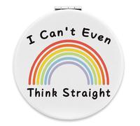 musoeica Gifts for Lesbians Girlfriend Compact Mirror Couples Anniversary Presents Birthday Gift for Her, Travel Makeup Mirror Valentines Wedding LGBT Lesbian Pride Queer Rainbow Presents