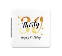 musoeica Happy 30th Birthday Gifts for Women - Compact Leather Makeup Mirror, 30th Gifts for Her, 30 Year Old Birthday Gift Ideas for Wife Aunt Friends Mirror for Her, 30 Year Old Gift for Women