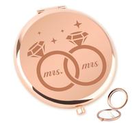musoeica Lesbian Gifts for Women Girlfriend Mrs and Mrs Compact Mirror Couples Anniversary Presents Birthday Gift for Her, Travel Makeup Mirror Wedding Valentines LGBT Lesbian Presents