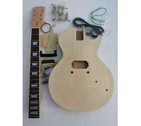 Musoo Project Unfinish Electric Guitar Kit Nibs On Fret with All The Parts