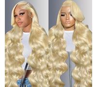Muspluto 613 Lace Front Human Hair Wig Material: This Blonde Human Hair Wig is Made of 12A Unprocessed Brazilian Human Hair, Cut by Young and Healthy Women.Soft and