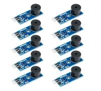 MusRock 10Pcs Passive Buzzer Module, 3.3V-5V Low Level Trigger Sound Module, Frequency Controllable Buzzer Board for Arduino and Electronic Projects