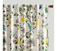 MUSSEL White Luxury Velvet Floral Curtains 84 inches for Living Room,Vintage Victorian Botanical Blackout Curtain Drapes,2 Panels Mid Century Art Deco Bird Flower Window Curtains for Bedroom
