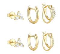 Must-Have Minimalist Earrings Set: The Ultimate Collection of Dainty Stud and Hoop Earrings for Women, Simple Everyday Hypoallergenic Gift Set (silver,2 ear)