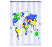 Must have present gift. World Map Shower Curtain. Fun and practical