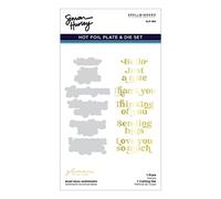 Spellbinders Must-Have Sentiments Glimmer Hot Foil Plate & Die Set from The Photosynthesis Collection by Simon Hurley, Metal, ONE