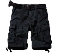 MUST WAY Men's Casual Cotton Twill Cargo Shorts Multi Pocket Loose Fit Work Shorts E Battlefield Camo 40