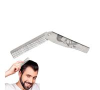 Mustache Combs for Men,Mustache Styling Grooming Tool | Portale Stainless Steel Foldable Brush for Husband Styling Dad Men Grooming Travel Home Adult