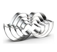 Mustache Cookie Cutter Set Large Assorted Sizes - 5 Inch, 4 Inch, 3 Inch, 2 Inch - 4 Piece Beard Cookie Cutters Shapes for Men Father's Day - Stainelss Steel