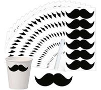 Mustache Stickers,Happy Father's Day Sticker,Chalkboard Labels Halloween Mustache Labels for Cup Bottle Party Supplies,3.35 x 1.15 Inch Little Accent Decoration Stickers,Free a White Chalk,234 Pcs