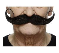 Mustaches Fake Mustache, Self Adhesive, Novelty, Capt' Hook False Facial Hair, Black Color