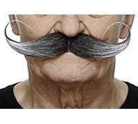 Mustaches Fake Mustache, Self Adhesive, Novelty, Capt' Hook False Facial Hair, Salt and Pepper Color