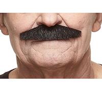 Mustaches Fake Mustache, Self Adhesive, Novelty, Policeman False Facial Hair, Black Lustrous Color