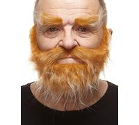 Mustaches Realistic Self-Adhesive Fake Beard, Mustache & Eyebrows - Adult Cosplay Accessory - Honey With White