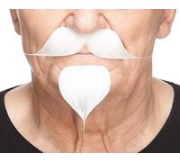 Mustaches Self Adhesive, Novelty Colonel Sanders Fake Handlebar with a Goatee, White Color