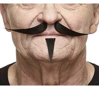 Mustaches Self Adhesive, Novelty, Gentleman Fake Mustache and Soul Patch, Black Color
