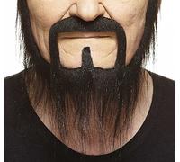 Mustaches Self Adhesive, Novelty, Long Squatter Fake Beard, False Facial Hair, Black Color