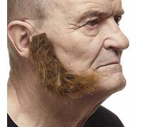 Mustaches Self Adhesive, Novelty, Realistic, L Shaped Fake Mutton Chops Sideburns, Brown Color
