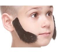 Mustaches Self Adhesive, Novelty, Small Fake Mutton Chops Sideburns, Black Lustrous Color
