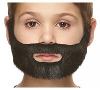 Mustaches Self Adhesive, Novelty, Small Nobleman Fake Beard, Black Lustrous Color