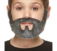 Mustaches Self Adhesive, Novelty, Small On Bail Fake Beard, Salt and Pepper Color