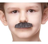 Mustaches Self Adhesive, Novelty, Small Policeman Fake Mustache, Salt and Pepper Color