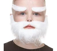 Mustaches Self Adhesive, Novelty, Small, Realistic Traper Fake Beard, Fake Mustache and Fake Eyebrows, White Color