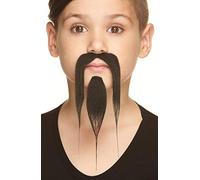 Mustaches Self Adhesive, Novelty, Small Shaolin Fake Beard and Fake Mustache, Black Color