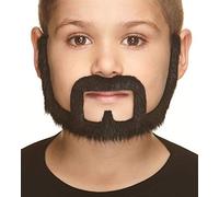 Mustaches Self Adhesive, Novelty, Small Squatter Fake Beard, Black Lustrous Color