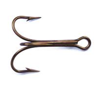 Mustad 3551 Classic Treble Standard Strength Fishing Hooks | Tackle for Fishing Equipment | Comes in Bronz, Nickle, Gold, Blonde Red, [Size 8/0, Pack of 25], Bronze