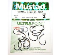 Mustad 39951NP-BN Demon Circle Fine Hooks - Size 2 - Pack Qty 10