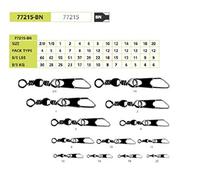 Mustad Barrel Swivel W/Safety Snap Fishing Terminal Tackle (12 Pack), Black, Size 12