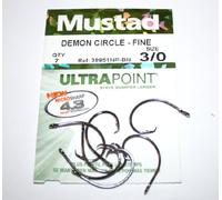 Mustad Demon Circle Hooks Fine 39951NP-BN size 3/0 Qty 7