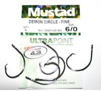 Mustad Fishing NEW UltraPoint 39951NP-BN Demon Perfect Circle Fine Hook - 6/0