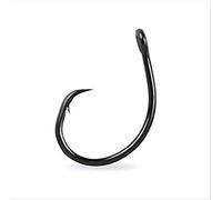 Mustad Demon Perfect® Inline Circle Hook - 1X Fine Fishing Hook, Wide Gap Circle Hook, Ideal for Saltwater & Freshwater Fishing, Original Design Big Fishing Hook, Black Nickel, 1, Pack of 25