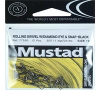 Mustad Diamond Eye with Snap Fishing Equipment (12 Pack), Size 12