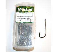 Mustad Saltwater Baitholder Hooks 92647NP-BN size 2 qty 25