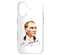 Mustafa Kemal Atatürk Signature Portrait Colourful Case for iPhone 17