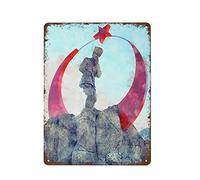 Mustafa Kemal Atatürk Wall Art Ataturk Watercolor Turkish Wall Art Turke Retro Nostalgic Metal Tin Sign Wall Art Living Room Bathroom Accents For Cafes Pubs Backyard Wall Gift For Friends 8x12inch